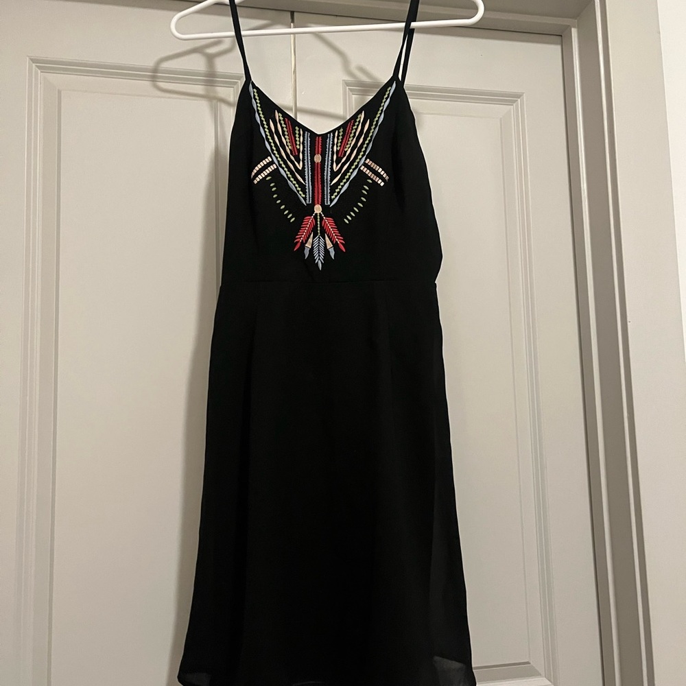 Free People Black Chiffon Dress